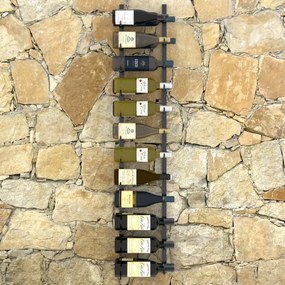 Suport sticle de vin de perete, 24 sticle, negru, fier Negru, 1, 24