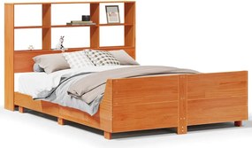 vidaXL Cadru pat fără saltea, maro ceruit, 140x190 cm, lemn masiv pin