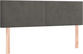 vidaXL Tăblii de pat, gri închis, 144x5x78/88 cm, catifea