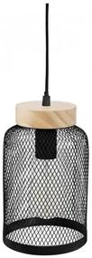 Lustra Steel Mesh Zely, otel, negru,15x25 cm, cablu 80 cm