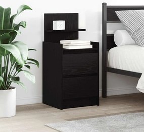 vidaXL Noptiera cu 2 sertare Negru 38x34x80 cm