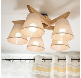 Lustră aplicată Brilagi ANTHONY 5xE14/40W/230V stejar/bej