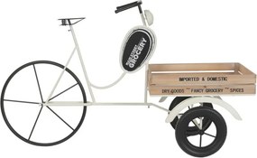 Stand decorativ din metal , cu 1 raft din lemn , "Retro Tricycle"