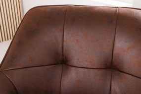 Set de 2 scaune pivotante Loft, Lemn, Microfibra, Maro antic A-42389 VC