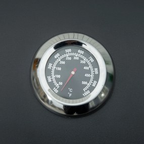 Grătar cu gaz transportabil, 2 arzătoare 5 KW, picioare pliabile, recipient grăsime, termometru, oțel de calitate alimentară, negru | Aosom Romania