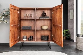 Comoda inalta cu model 3D, Lemn Salcam, Maro, FLUID 120cm