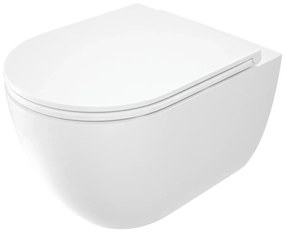 Deante CGRD6ZPW - Vas WC suspendat rotund cu capac SoftClose, ceramică, alb