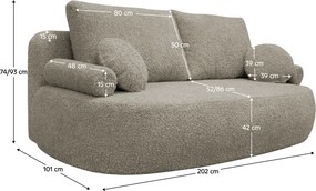 Canapea extensibilă, gri-bej Taupe, ARAGON