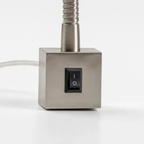 Lampă LED cu clemă, 1x GU10, 4,7 W, 230 V, crom mat