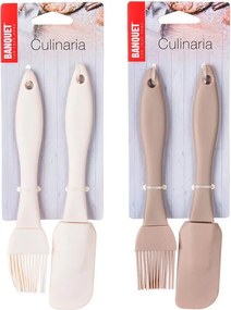 BANQUET Set spatulă şi pensulă CULINARIA, mix culori