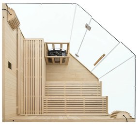 Tradičná saunová kabína / fínska sauna Espoo200 Premium - 200 x 200 cm 8 kW