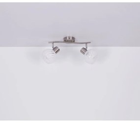 Aplica de perete / tavan cu 2 spoturi design modern WILLY nichel