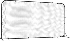 vidaXL Plasă de ricoșeu fotbal, negru, 366x90x183 cm, HDPE