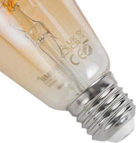 Set de 3 becuri LED inteligente E27, reglabile, ST64 4,9W 320 lm 2500K, inclusiv hub inteligent Zigbee