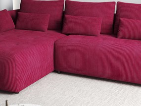 Colțar extensibil dumonde cu ladă de depozitare si sezut confortabil din spuma high-density, Malta Zoom Red 235x185 cm