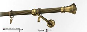 Galerie simpla striat PRINCE 19 mm - aur antic (Alege marime: 140 cm)