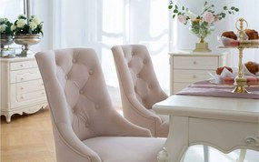 Scaun lemn masiv Dining Paris Blue/Beige, 56 × 65 × 98 cm - Beige