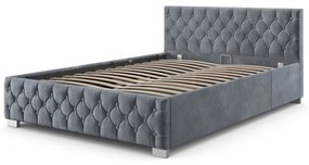 Jusky Pat tapitat Nizza 180x200 - gri inchis