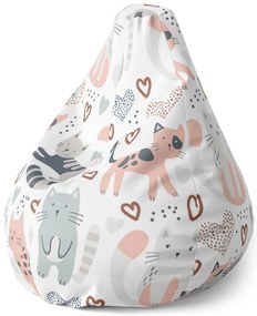 Sac de șezut Pear pisicuțe pictate - pentru copii, colorat