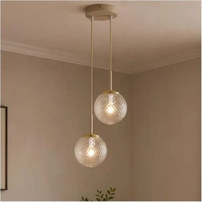 Brilagi - Lustru suspendat pe cablu STELLA 2xE27/60W/230V bej/auriu