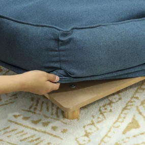 PawHut Canapea pentru Câini până la 30 kg cu Pernă Detașabilă, 96x66x24 cm, Albastru | Aosom Romania
