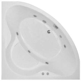 ROMSTAL Cada de baie cu hidromasaj, romstal, alma, simetrica, pe colt, acril, alb, s1, 140x140x62 cm