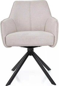 Scaun NOTTI, bej deschis/negru, stofa clasica/metal, 55x62x83 cm