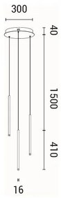 Lustră LED pe cablu LED/6W/230V 3000K d. 30 cm