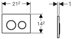 Clapeta actionare dubla rezervor wc, crom mat detalii crom lucios, Geberit Omega20 Crom mat detalii crom lucios