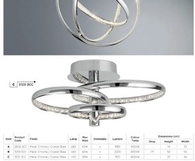 Lustra LED moderna aplicata Rings 28W 3133-3CC SRT