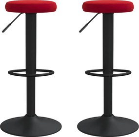 vidaXL Scaune de bar, 2 buc., roșu vin, catifea