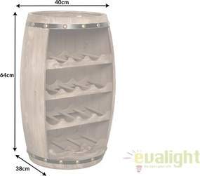 Raft pentru sticle- Bar design colonial Chateau 60cm natur