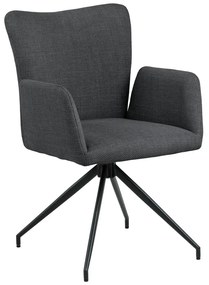 Set de scaune de sufragerie gri închis cu cotiere 2 buc. tapițat Laura – Actona