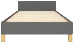 Cadru de pat cu tablie, gri inchis, 90x190 cm, textil Morke gra, 90 x 190 cm, Culoare unica si cuie de tapiterie