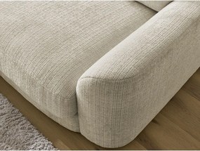 Colțar bej cu tapițerie din chenille (cu colț pe partea stângă/cu șezlong) Leonore – Bobochic Paris