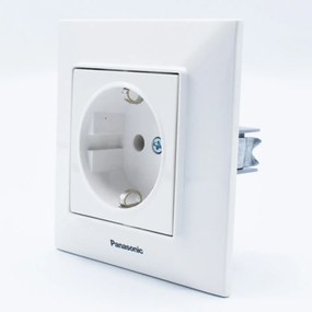 Priza simpla cu impamantare 16A, IP20, Alb, Panasonic Arkedia Slim