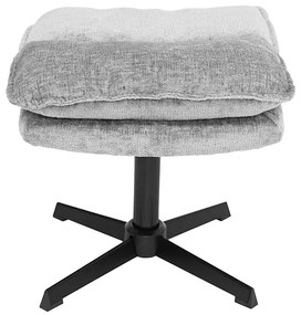 Fotoliu relaxant rotativ KATANIA cu taburet, gri deschis