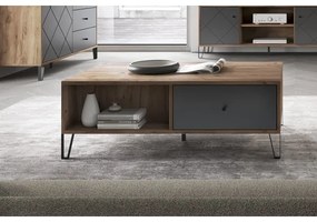 Masă de cafea SULA, stejar craft/negru