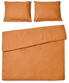 Lenjerie pentru pat dublu din bumbac stonewashed Bonami Selection, 160 x 220 cm, portocaliu teracotă