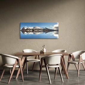 Tablou cu munți și reflectarea lor (120x50 cm)