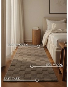 Covor tip traversă maro țesut manual din lână 80x200 cm Scala – Villeroy&amp;Boch