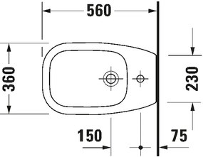 Duravit 22411000002 - Bideu de podea D-CODE 35,5x52,5 cm ceramică/alb lucios