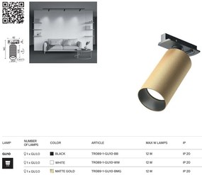 Accesoriu, Spot pentru sinele monofazate Unity, Artisan auriu mat
