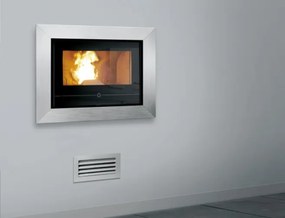 THERMOROSSI Semineu incastrat pe peleti,din otel,thermorossi,insert line idra evo,incalzire centralizata, 14.2 kw