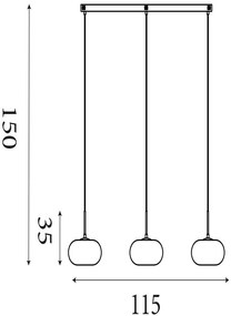 Lustra LED suspendata metal auriu sticla decorativa Confetti