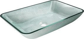 Mexen Megan lavoar din sticlă montat pe blat 56 x 36 cm, argintiu - 24135611