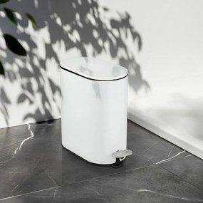 Coș de gunoi alb mat cu pedală din oțel 5 l Collungo – Wenko
