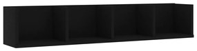 801320 vidaXL Raft de perete pentru CD-uri, negru, 100 x 18 x 18 cm, PAL