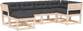 vidaXL Set canapele de grădină cu perne, 6 piese, lemn masiv de pin