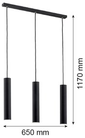 Lustră pe cablu GOMERA 3xGU10/5W/230V neagră Argon 6112